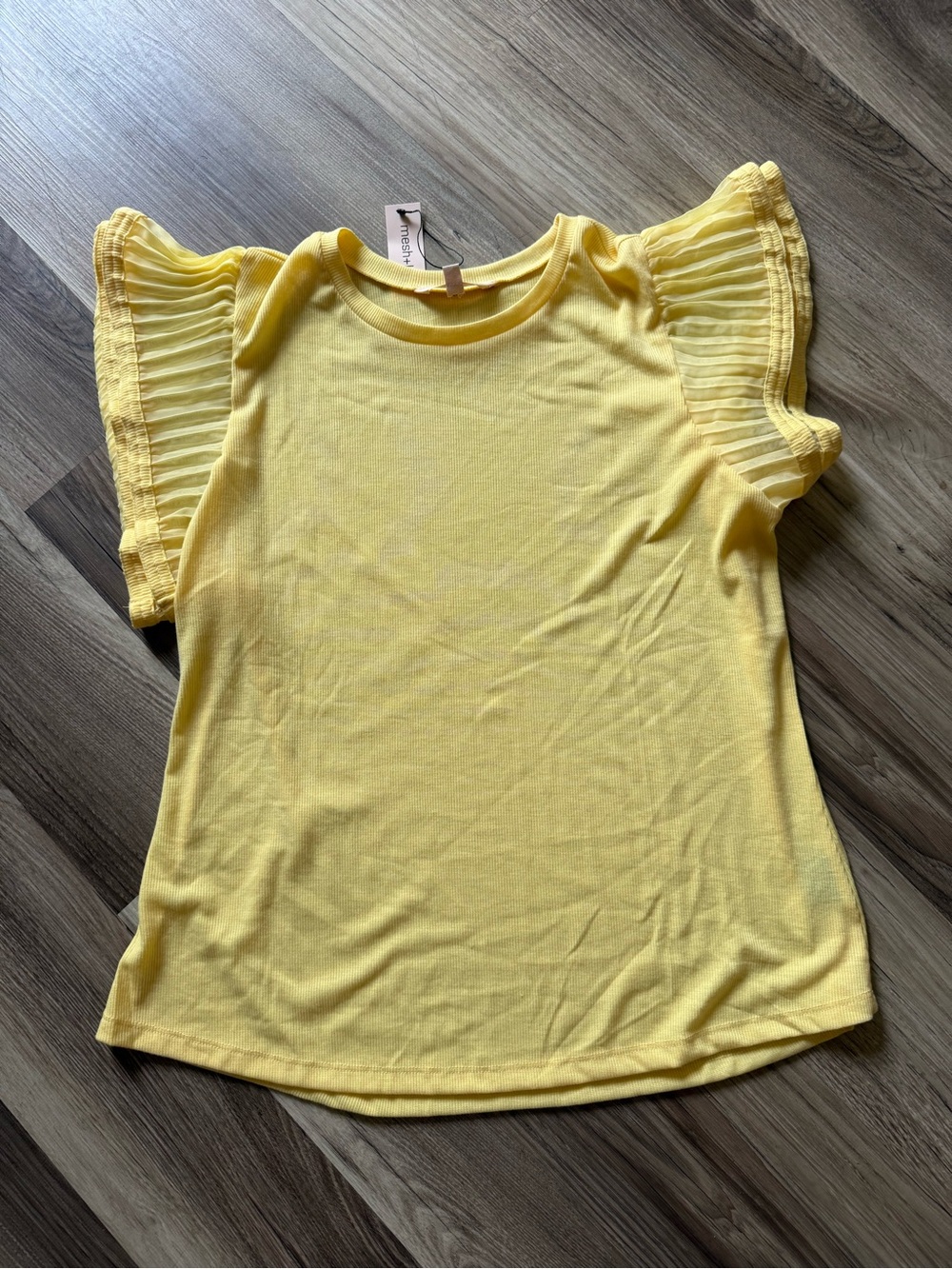 Women’s Yellow Flutter Sleeve Tee